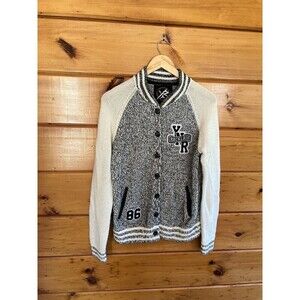 Young & Reckless Knit Varsity Jacket Womens Button Down Sweater Small